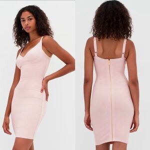 NWT Babaton Soft Blush Pink Mason Bandage Fitted Dress